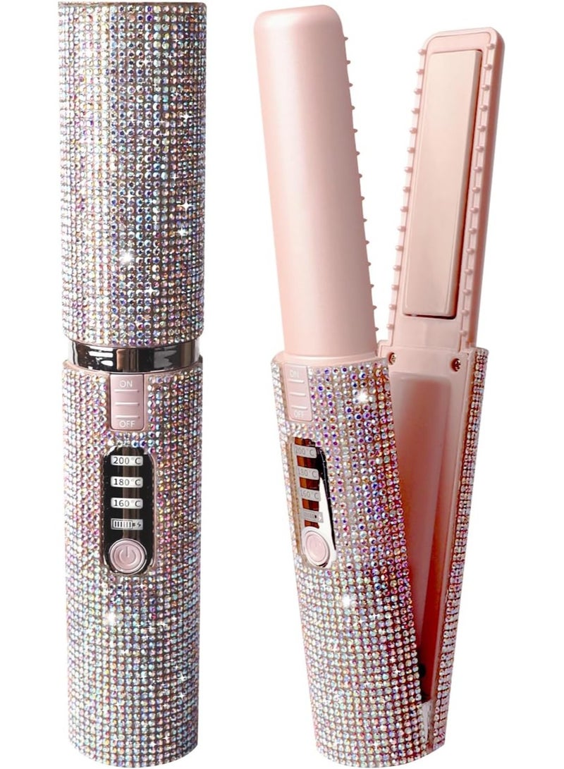 Rechargeable Cordless Hair Straightener Mini Cordless Flat Iron 4800mAh Fast Heating Anti-Burn Hair Straightener for Home and Outdoor Use - Image 1