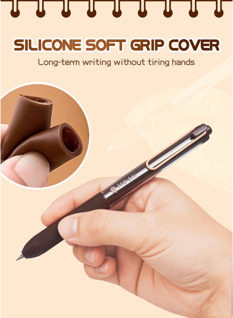 أقلام - مجموعة من 12 قطعة، أقلام جل بنكهة القهوة، قلم حبر أسود 0.5 مم، سريع الجفاف وناعم - Image 4