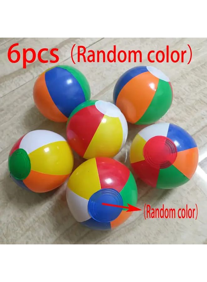 6 Pieces Mini Beach Balls Bulk Inflatable Pool Toys For Summer Party Decorations - Image 1