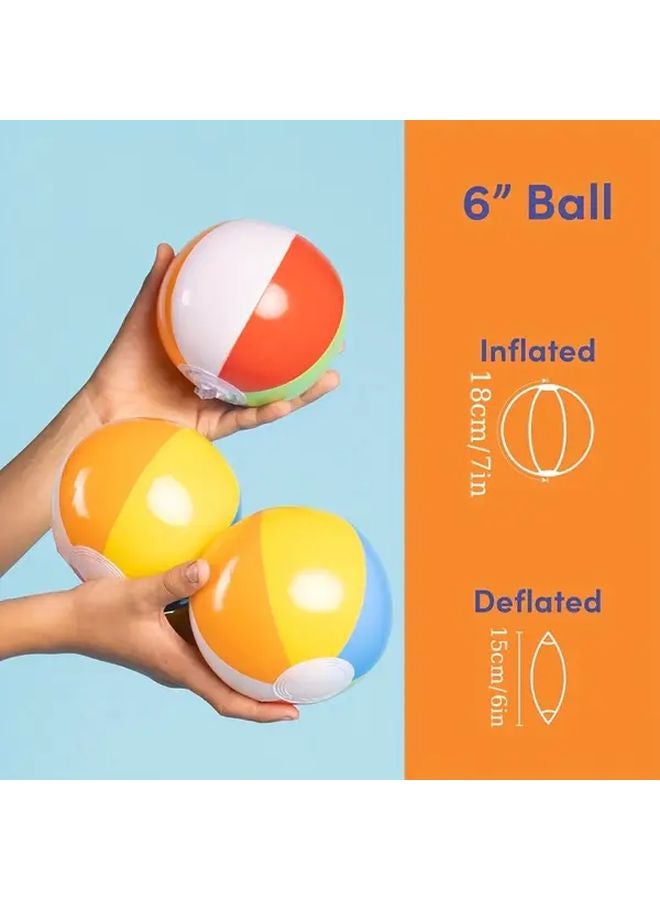 6 Pieces Mini Beach Balls Bulk Inflatable Pool Toys For Summer Party Decorations - Image 3