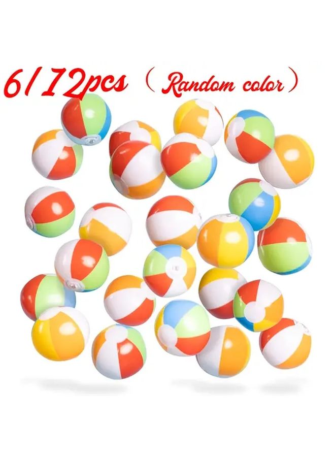 6 Pieces Mini Beach Balls Bulk Inflatable Pool Toys For Summer Party Decorations - Image 2