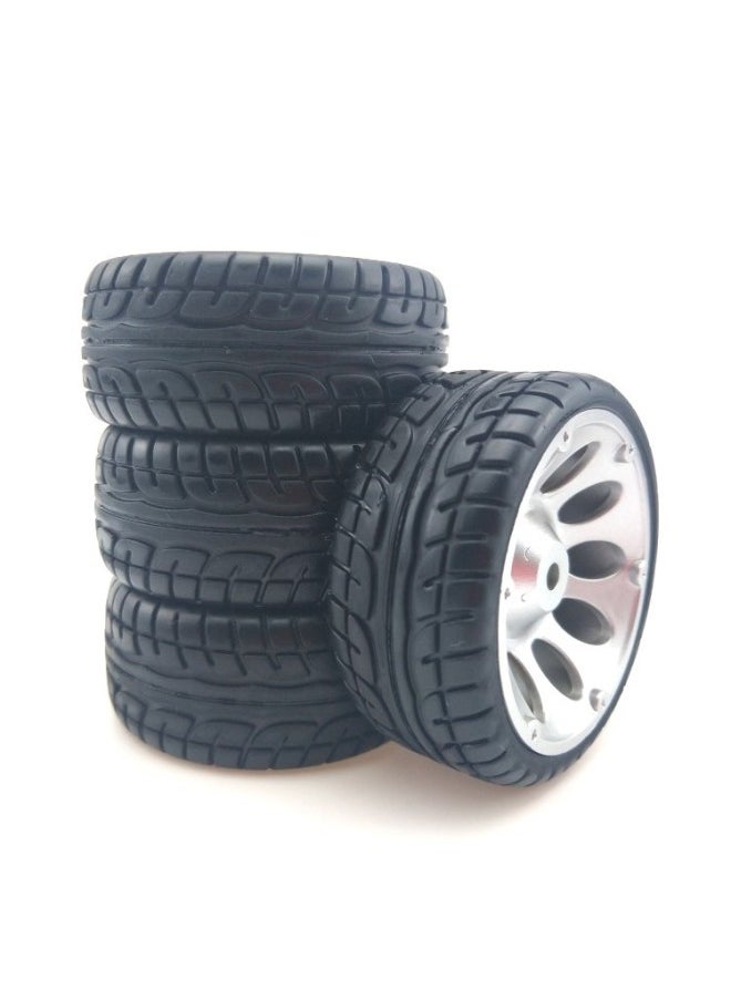 Generic - RC Remote Control Car 1 To 10 Model Car Saloon Flat Running Tire Road Racing Tire HSP94123 Flat Sports Car Universal-Color:D7 + B Hub - Image 1