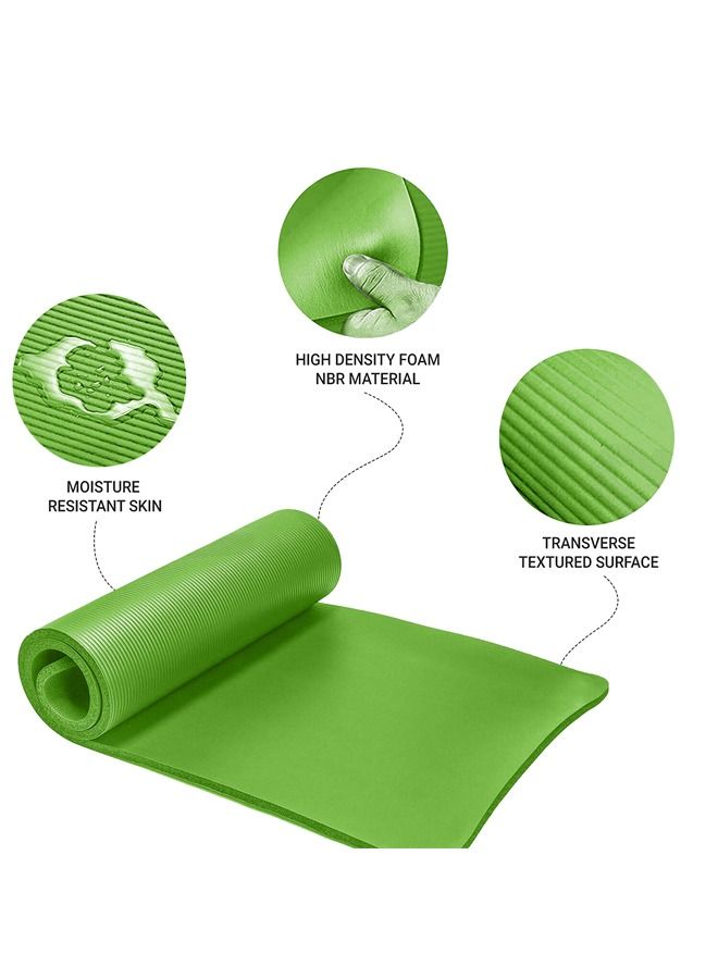 Taimi Pack of 2 Non-Slip yoga mat Anti-Tear Exercise Mat With Carrying Strap 183x61x1cm Green  - Image 5