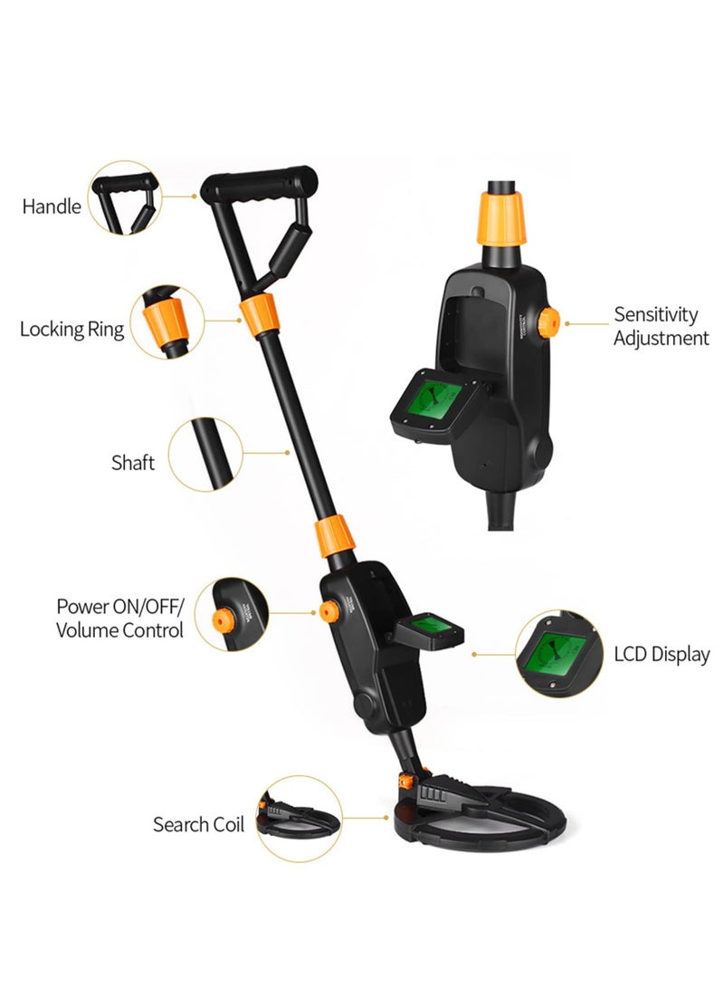 XiuWoo Treasure Hunting Tool for Children, Lightweight Kids Metal Detector for Beginners, Underground gold detector toy, IP68 Waterproof Coil & LCD Display, black  - Image 4