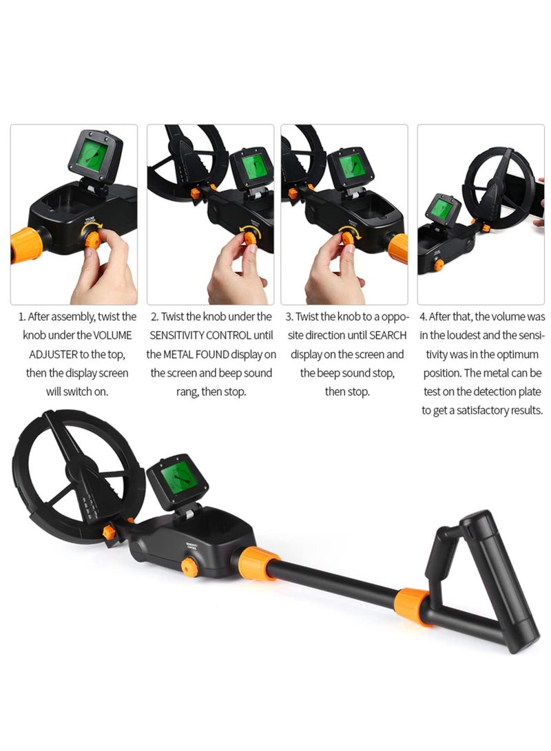 XiuWoo Treasure Hunting Tool for Children, Lightweight Kids Metal Detector for Beginners, Underground gold detector toy, IP68 Waterproof Coil & LCD Display, black  - Image 5