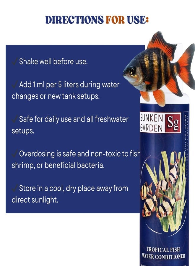 مُعالج مياه أسماك الزينة الاستوائية من صنكن جاردن | عناية متطورة بالمياه لأسماك الزينة الاستوائية النابضة بالحياة | مناسب لأسماك البارب والتترا وجميع أنواع أسماك الزينة الاستوائية الجميلة (200 مل + 30 مل) - Image 4