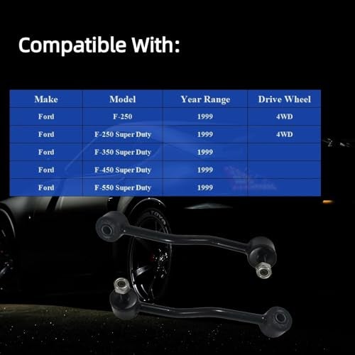 KFVF 2pc Front Sway Bar Link for Ford F250 1999 4WD, Front Stabilizer Bar Link Kit for Ford F250/F350/F450/F550 Super Duty 1999, K80041 Stabilizer Sway Bar End Links - Image 2