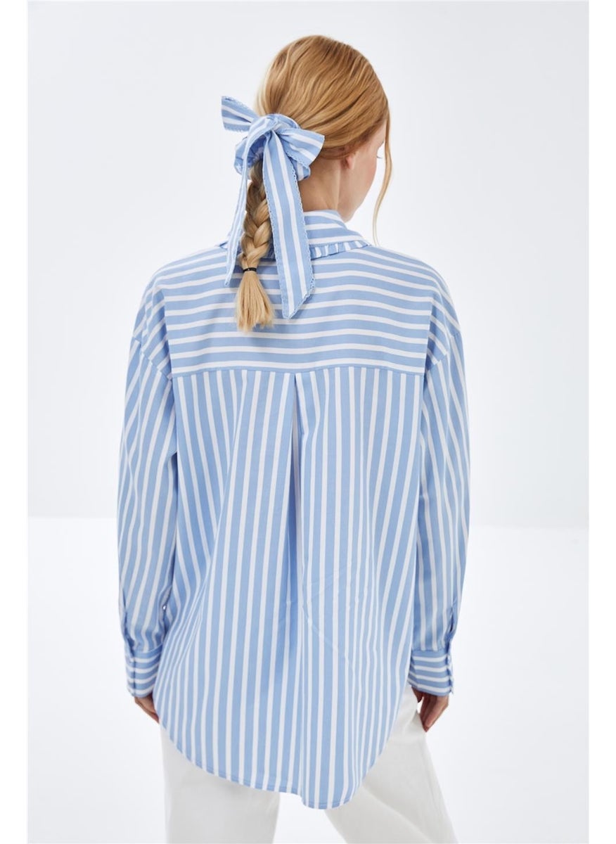 Poplin Shirt with Blue Striped Collar and Ruffle Detail - pzsku/ZB555A587469DE2AC27CFZ/45/_/1731413538/1cafef10-6ce5-42a2-aaa7-217573041cab