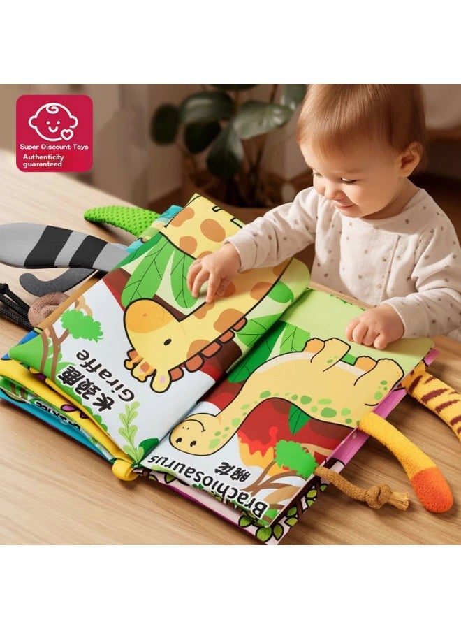 Tail Cloth Book Early Education Baby Can Bite Can Wash Tear 6 Months Baby Newborn Cognitive Educational Toy Book-Color:【6 Months Old+】jungle + Fruit-Specifications:[built-in Sound Paper + Bibi Device] Can Be Chewed/washed/tearable  - Image 2