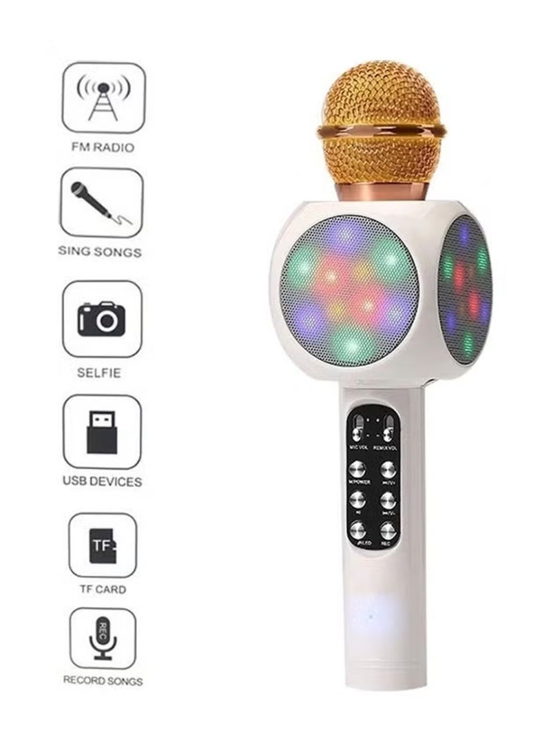 LOWHAT Microphone, LED Wireless Bluetooth Microphone for Singing, Improved Portable Karaoke Machine for Singing for Home Party KTV Compatible App Android iOS (Pink) - Image 1