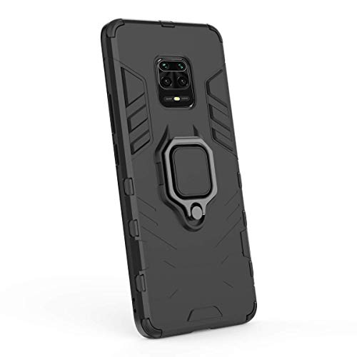 Spazy Case® Redmi Note 10 Lite/Redmi Note 9 Pro/Note 9 Pro Max/Mi Poco M2 Pro Case Back Cover Dual Layer Armor Defender Full Body Protective + PC Hybrid Kickstand Back Case Cover - Black - Image 3