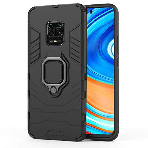 Spazy Case® Redmi Note 10 Lite/Redmi Note 9 Pro/Note 9 Pro Max/Mi Poco M2 Pro Case Back Cover Dual Layer Armor Defender Full Body Protective + PC Hybrid Kickstand Back Case Cover - Black - Image 2