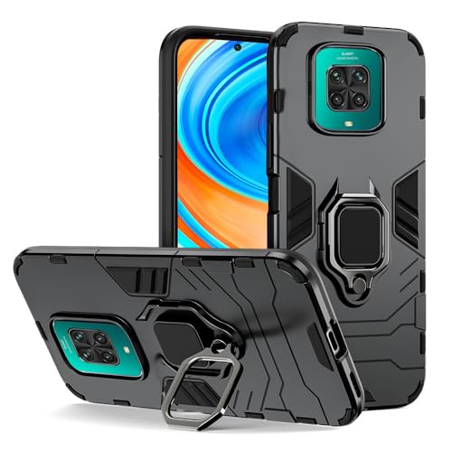 Spazy Case® Redmi Note 10 Lite/Redmi Note 9 Pro/Note 9 Pro Max/Mi Poco M2 Pro Case Back Cover Dual Layer Armor Defender Full Body Protective + PC Hybrid Kickstand Back Case Cover - Black - Image 1