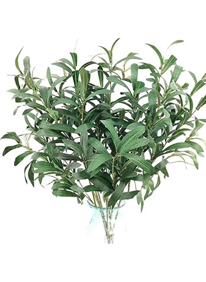 Artificial Olive Branch Faux Olive Branches for Vases Fake Olive Tree Branches Stems for Vase(5 Branches, 28 inch/Each)