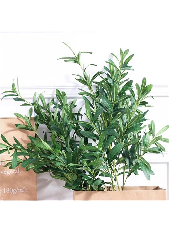 Artificial Olive Branch Faux Olive Branches for Vases Fake Olive Tree Branches Stems for Vase(5 Branches, 28 inch/Each)
