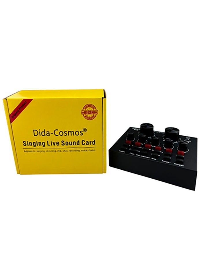 dida-cosmos - بطاقة الصوت الخارجية USB Live External Sound Mixer Board بطاقة الصوت مبدل الصوت مع تأثيرات صوتية متعددة للتسجيل المباشر للدردشة الصوتية المنزلية KTV - Image 1