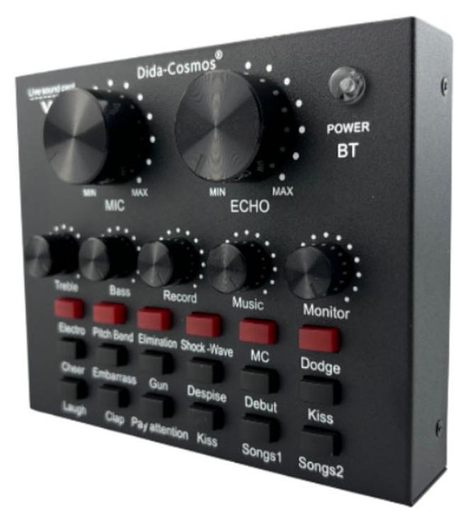 dida-cosmos External Sound Card USB Live External Sound Mixer Board Voice Changer Sound Card with Multiple Sound Effects for Live Recording Home KTV Voice Chat - Image 2