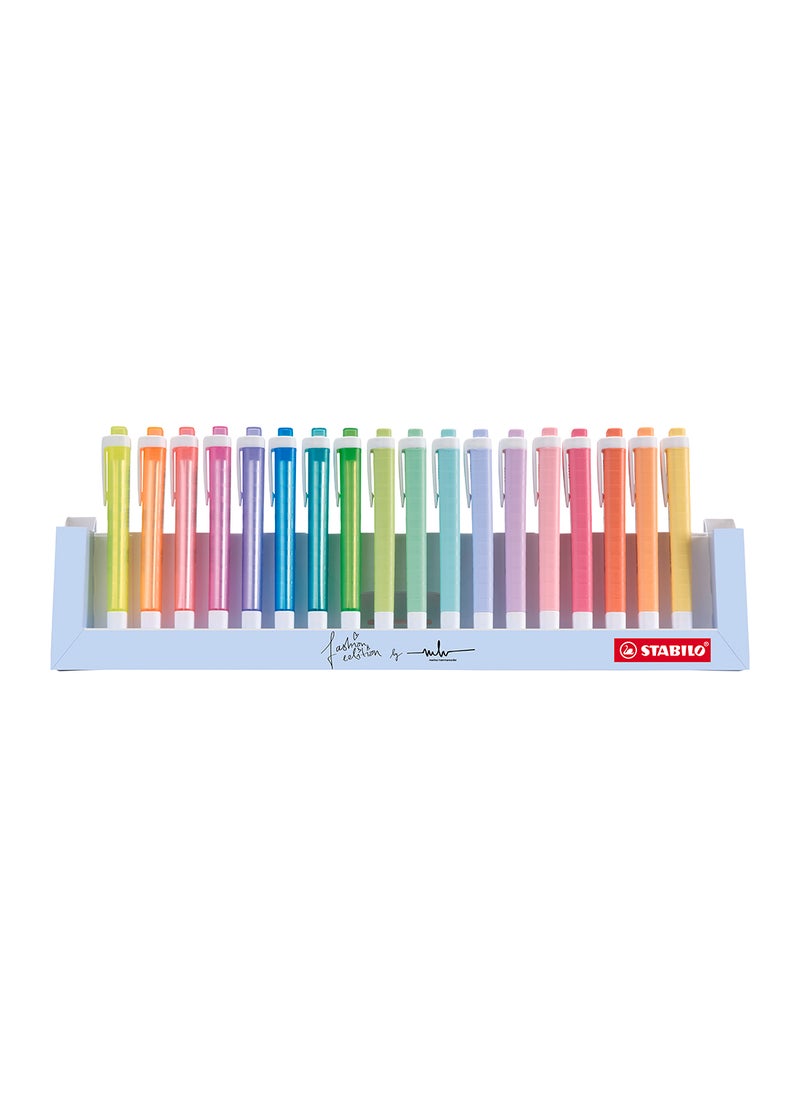 STABILO Highlighter Pen - Swing Cool Deskset of 18 Assorted Colours 8 Neon & 10 Pastel , Anti-Dry Out  - Image 4