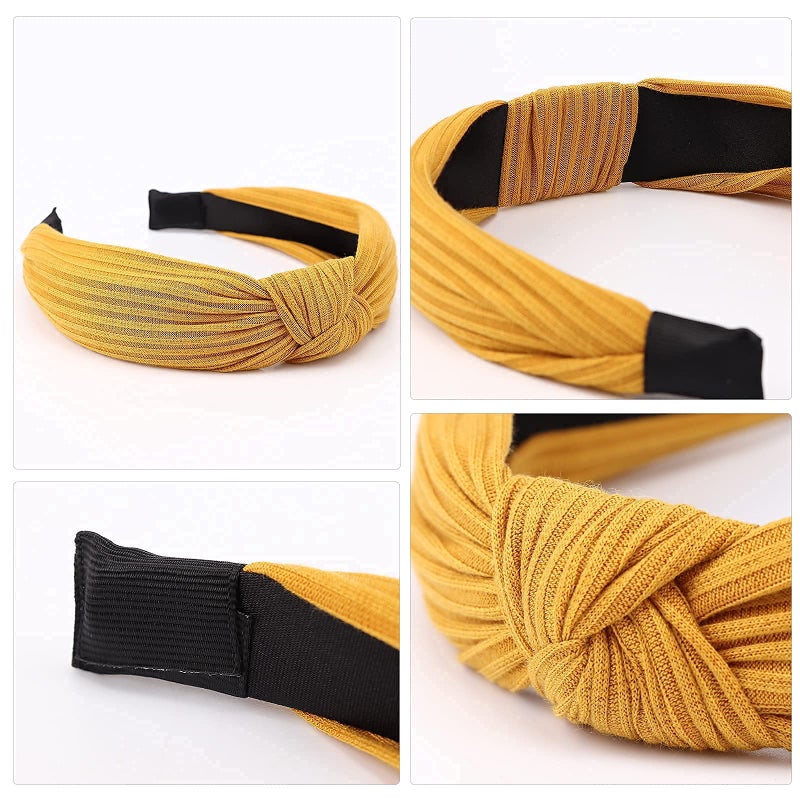 DRESHOW 8 Pack Knotted Headbands for Women Wide Turban Headband Yoga Exercise Ribbing Hair Hoop Hair Bands Accessories - Image 5