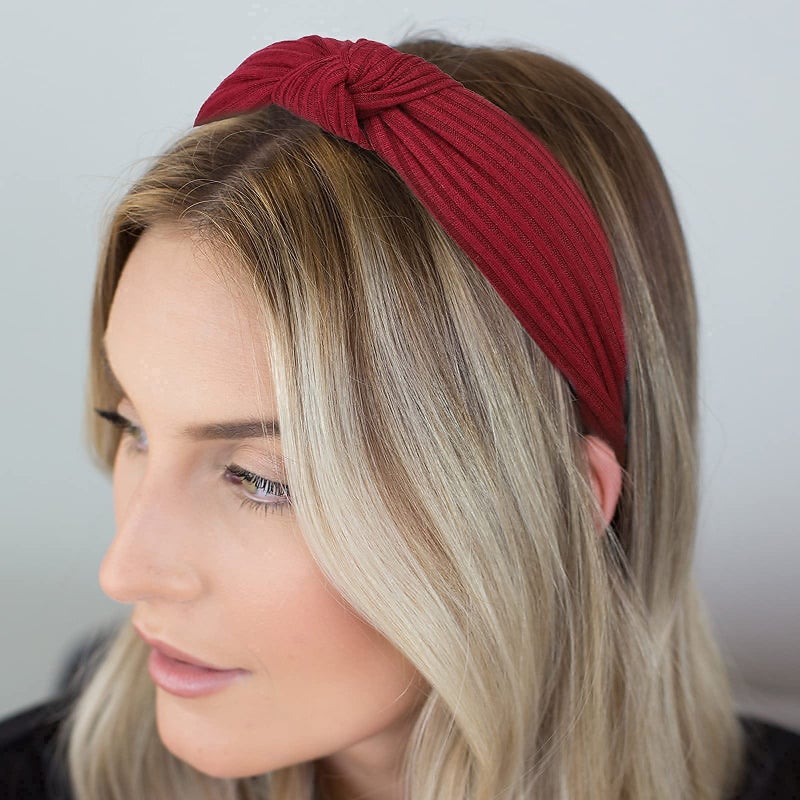 DRESHOW 8 Pack Knotted Headbands for Women Wide Turban Headband Yoga Exercise Ribbing Hair Hoop Hair Bands Accessories - Image 4