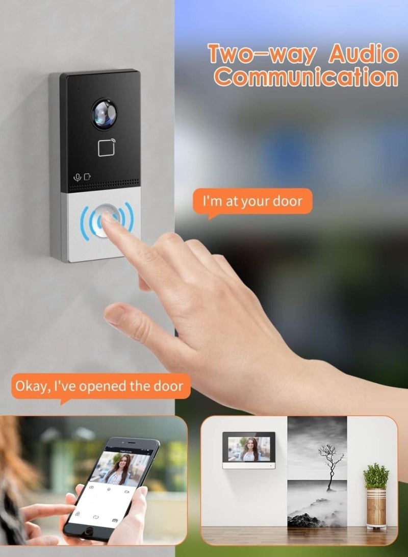 مجموعة أدوات الاتصال الداخلي عبر الفيديو IP، حزمة محطة باب الفيلا، شاشة ملونة تعمل باللمس، وقمع الضوضاء وإلغاء الصدى، تدعم جرس باب واي فاي، واتصال صوتي ثنائي الاتجاه، وتخزين بطاقة TF، رمادي - Image 5