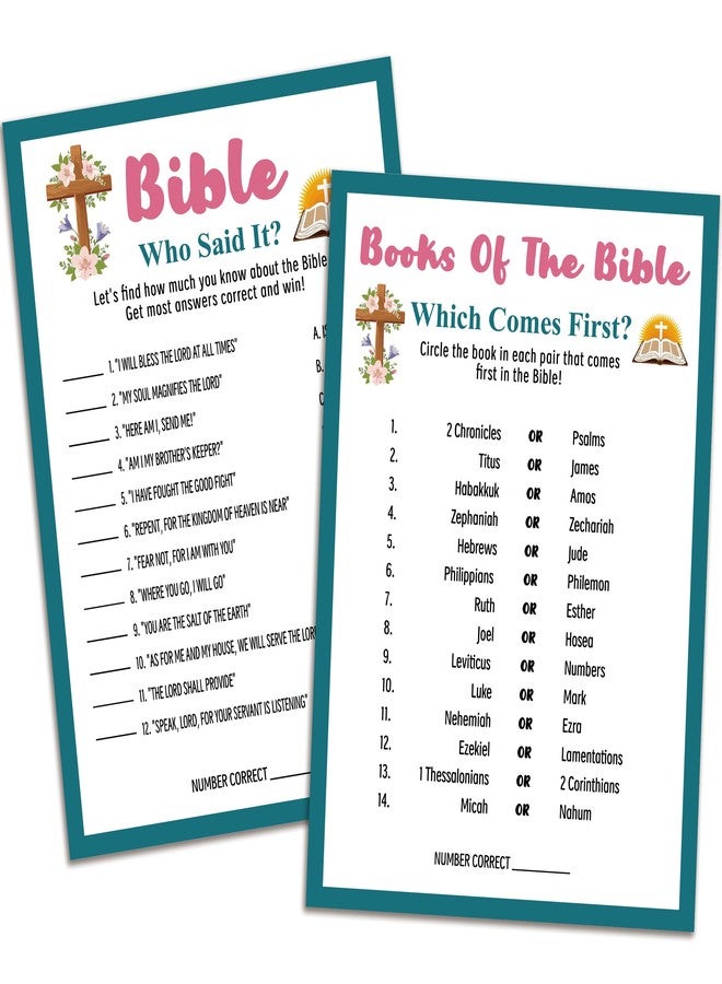 Xenseou Adults Bible Games, Verse Match Up, Who Said It, Which Comes First, Bible Study Game Christian Group Women's Ministry Games-SJG01 - Image 1