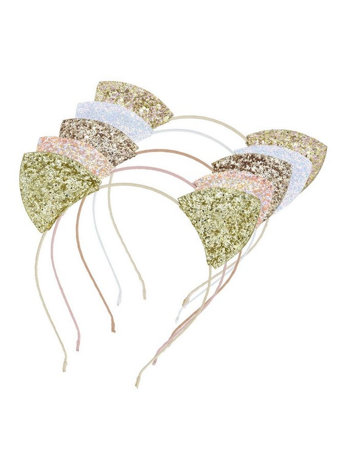ZaneGear - Ears Headband Glitter Cat Ears Cat Ears Cute Cat Ears Glitter Hair Bands Cat Ears Headband For Daily Wearing And Party Decorationsone Sizepack Of 5 - Image 1