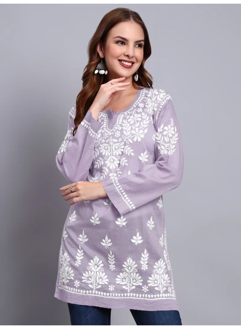 الايا توب قصير نسائي مطرز يدوياً شكنكاري من القطن - AL3724