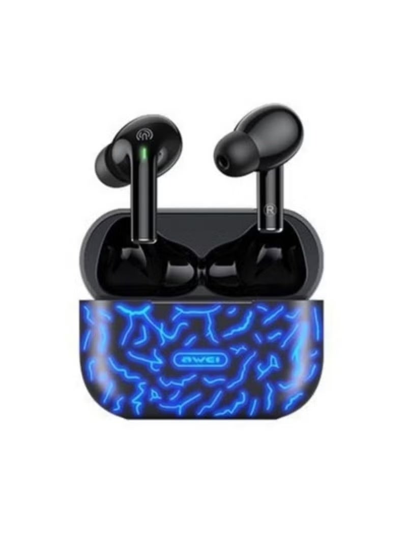 Awei T29 PRO True Wireless Bluetooth Gaming Earbuds Black with RGB LED Light - Image 1