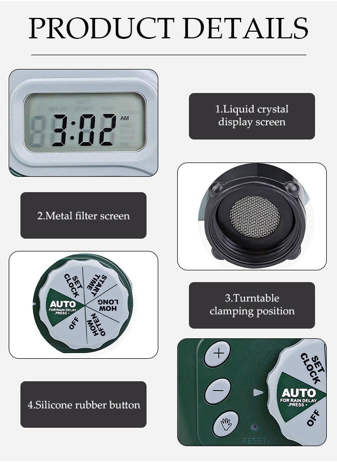 Generic - Automatic Watering Timer, Multifunctional Irrigation Timer for Automatic Irrigation System, Large Screen Water Timer with Sprinkler Controller Intelligent Automatic Watering for Plants - Image 1