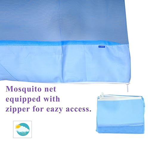 SJ Shine Hanging Cradle Mosquito Net for Cloth Cradle/Swing/Jhula/Thottil/Jhoola with Side Zip, Thottil Kosuvalai Mosquito Net for Baby Cradle Swing 0-2 Years (White) - Image 2
