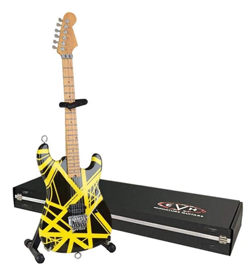 AXE HEAVEN EVH Minature Guitars EVH Black & Yellow Mini Replica Guitar Van Halen (EVH002) - Image 3