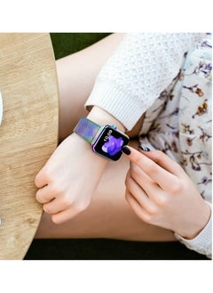 ANYOGRO Compatible with Apple Watch Band 42mm 41mm 40mm 38mm for Women and Men, Magnetic Metal Stainless Steel Strap Wristband Compatible for iWatch Series 10 9 8 7 6 5 4 3 2 1 SE Colorful  - Image 3