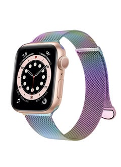 ANYOGRO Compatible with Apple Watch Band 42mm 41mm 40mm 38mm for Women and Men, Magnetic Metal Stainless Steel Strap Wristband Compatible for iWatch Series 10 9 8 7 6 5 4 3 2 1 SE Colorful  - Image 1
