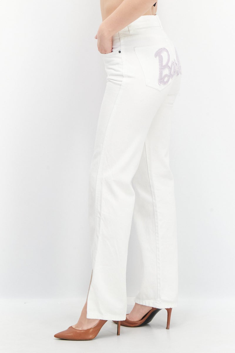Don't Call Me Jennyfer Women Regular Fit  Solid Non-Stretchable Jeans, White - Image 4