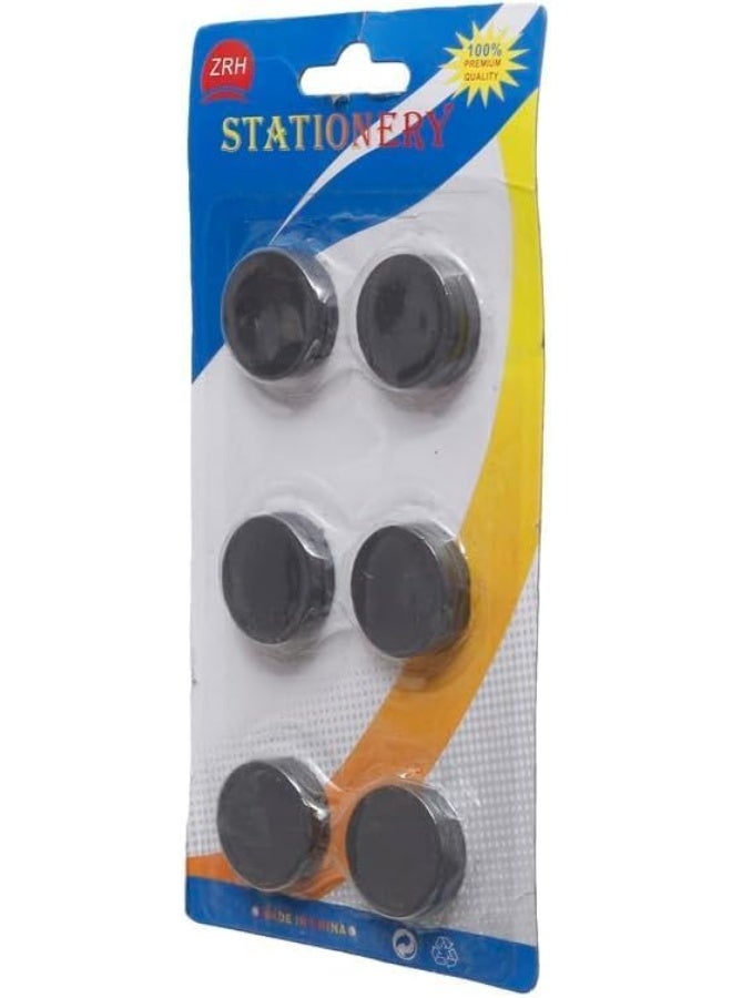 ZRH Card 6 round black magnets for board and refrigerator - 25 mm - Image 2
