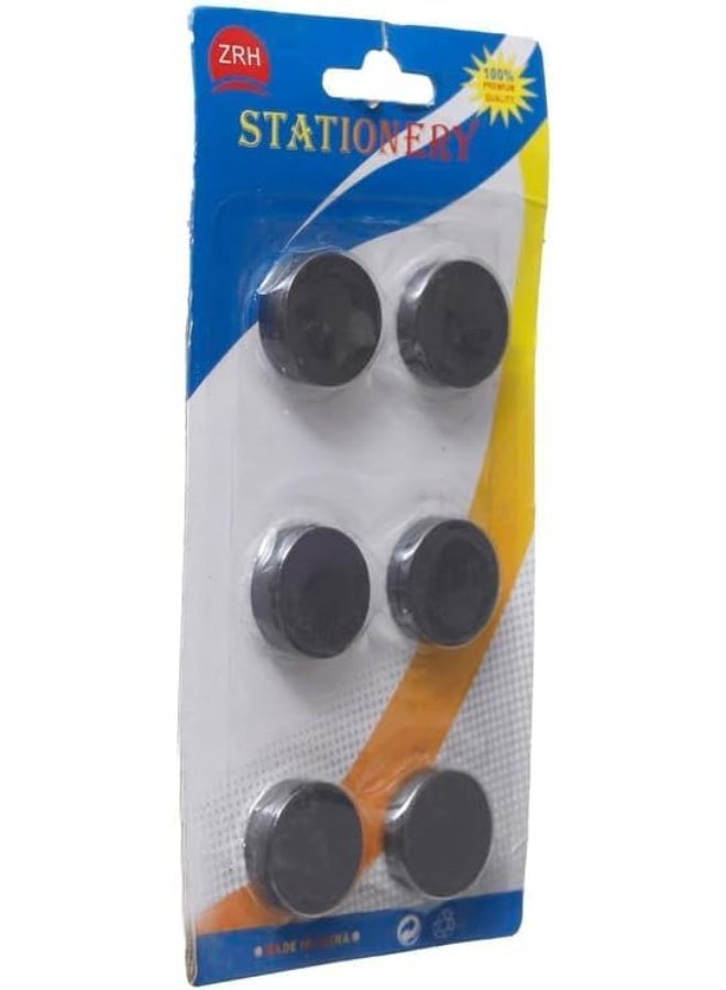 ZRH Card 6 round black magnets for board and refrigerator - 25 mm - Image 3
