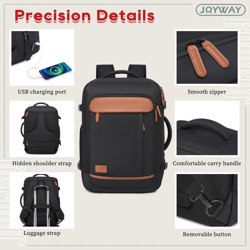 Joyway Expandable Carry on Luggage Sets Airline Approved, Lightweight Hard Shell 20 Inch Carry-on Suitcase with Spinner Wheels - Image 5