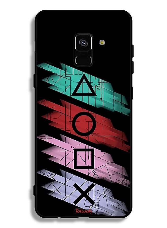 Tolwak Samsung Galaxy A8 Plus (2018) Protective Case Cover Squid Game Icons - Image 1