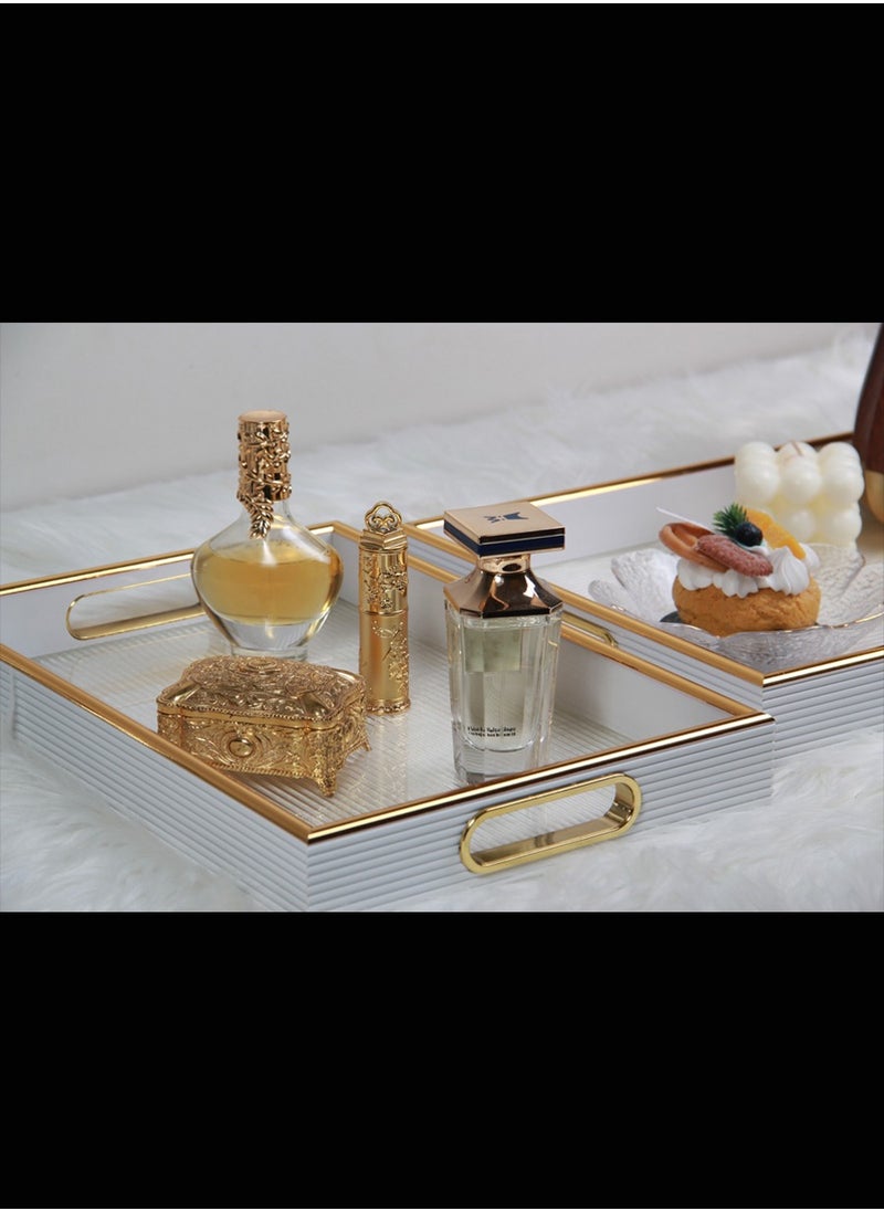 Generic - A set of elegant transparent rectangular hospitality trays, adding a touch of elegance to your table. - Image 1
