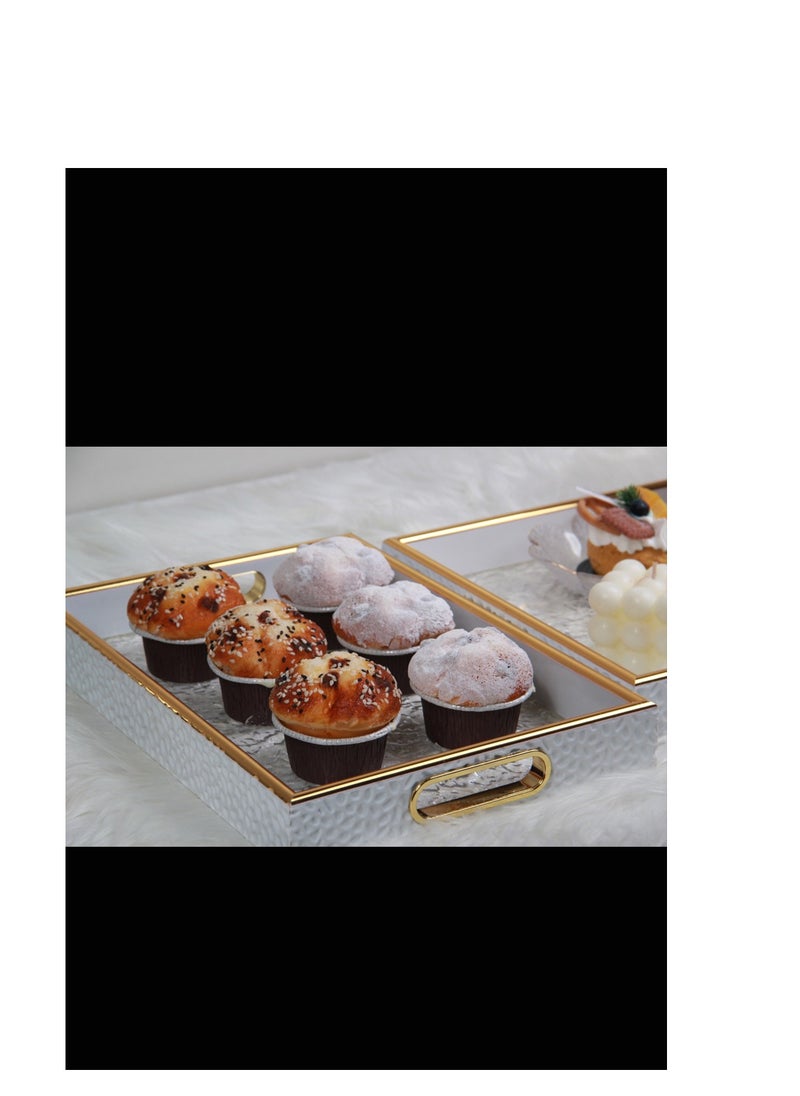 Generic - A set of elegant transparent rectangular hospitality trays, adding a touch of elegance to your table. - Image 1