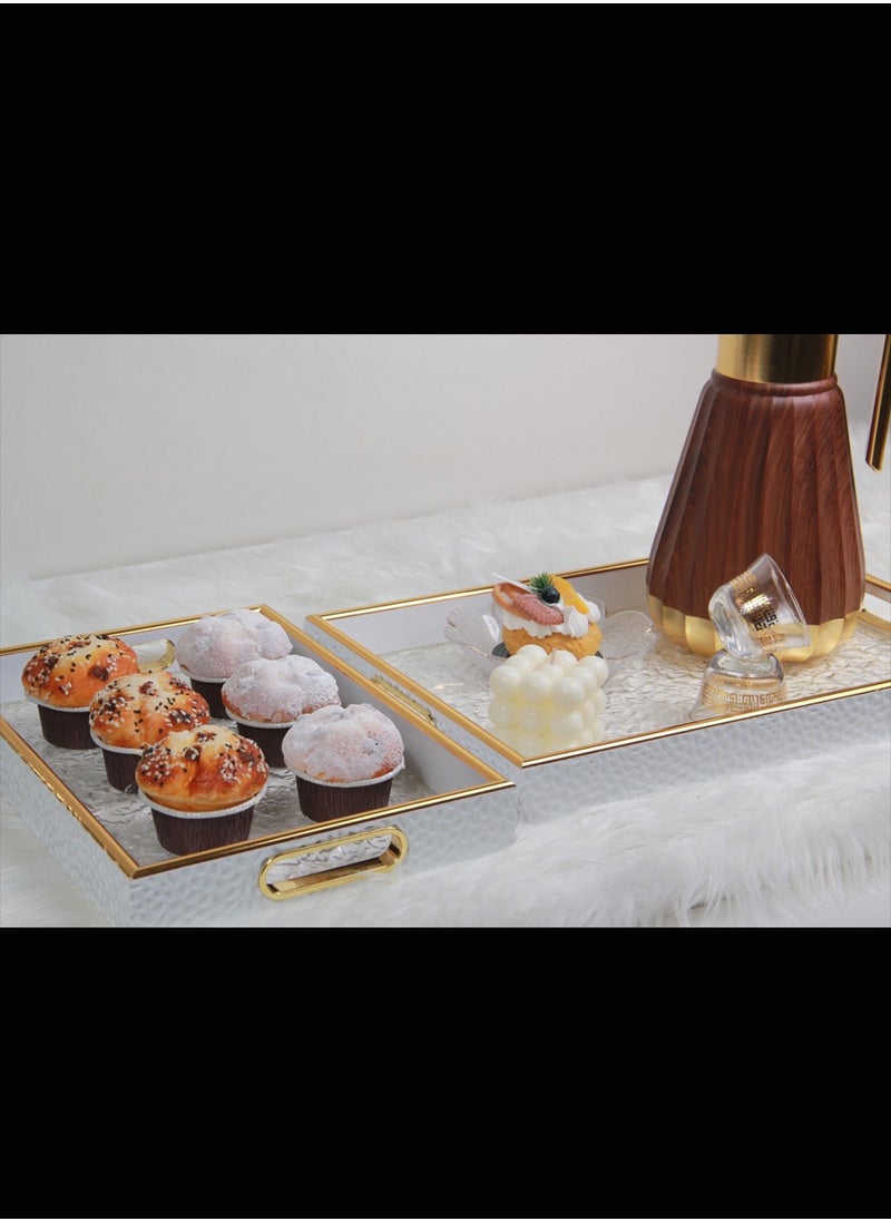 Generic - A set of elegant transparent rectangular hospitality trays, adding a touch of elegance to your table. - Image 1