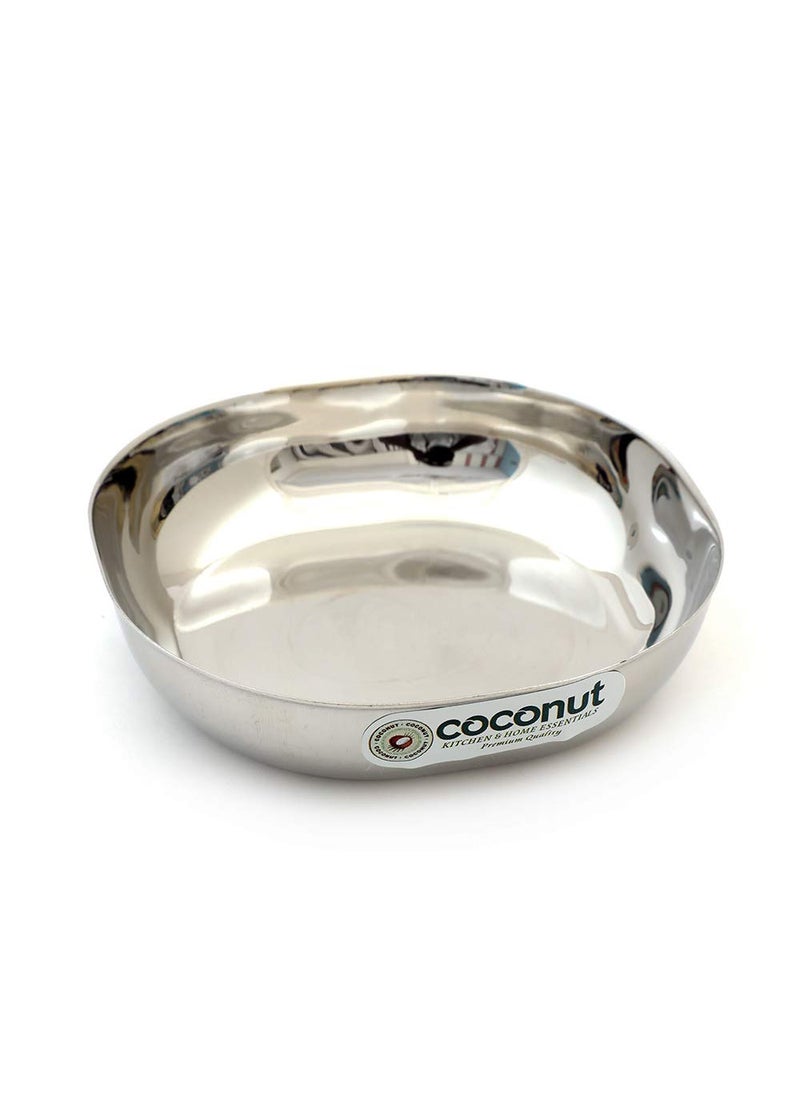 Coconut coconut Stainless Steel H7 Aqua Halwa Plate/Serving Plates/Snacks Plate - Small - Pack of 6 (Diameter - 14Cm)  - Image 3