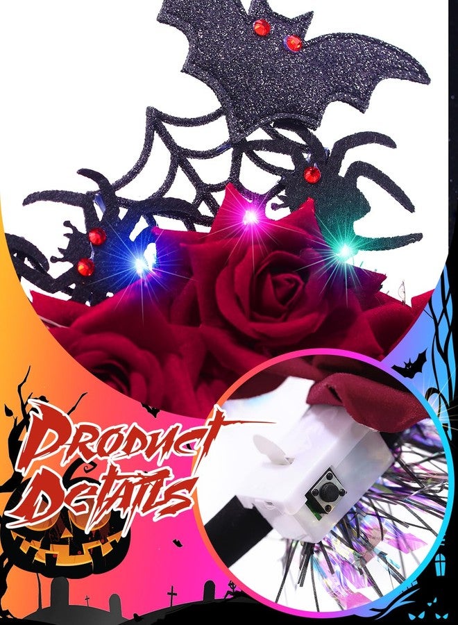 Urieo Light Up Halloween Headband LED Day of the Dead Hair Band Gothic Hair Accessories for Women - Image 5