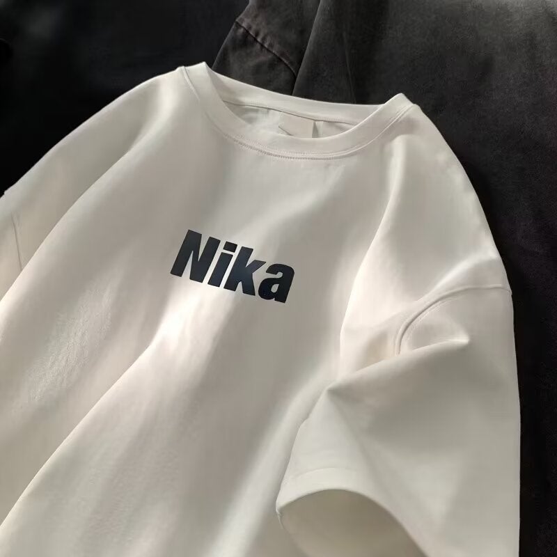 American Style Retro T-Shirt Short-Sleeved Men'S Summer Letter Printing Design Sense Niche Teenager Fashion Brand Half-Sleeved T-Shirt - Image 2