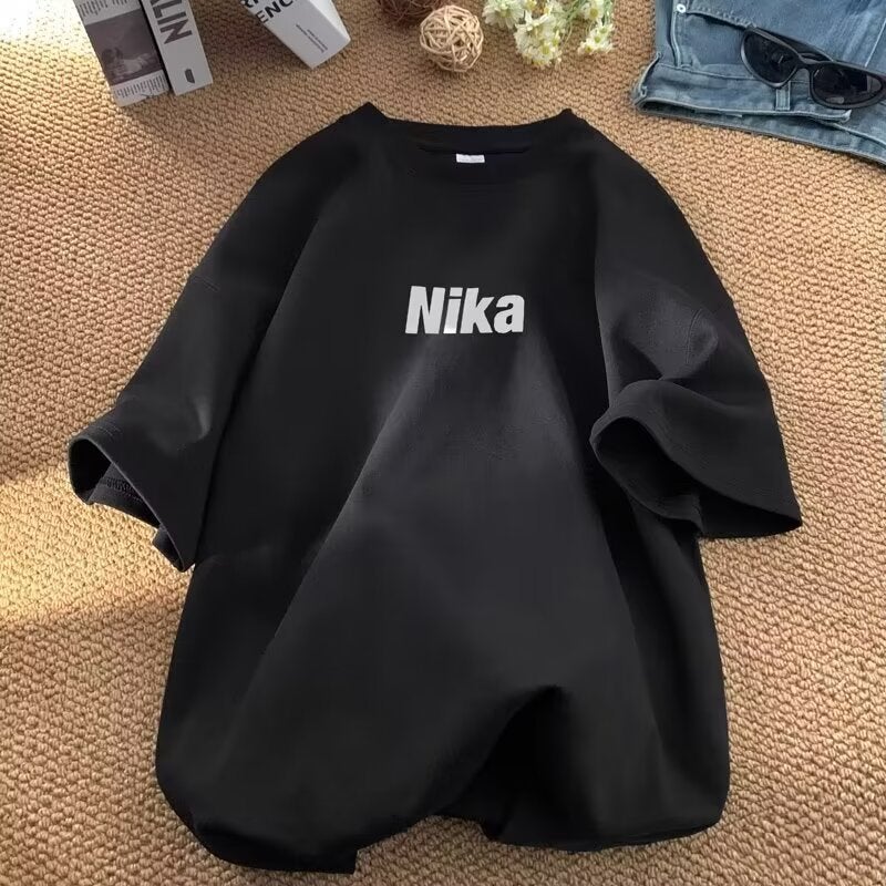 American Style Retro T-Shirt Short-Sleeved Men'S Summer Letter Printing Design Sense Niche Teenager Fashion Brand Half-Sleeved T-Shirt - Image 3