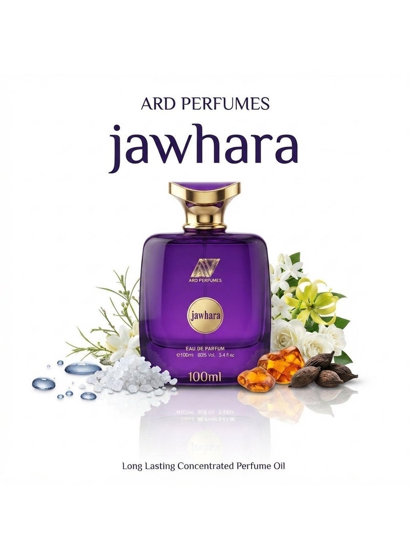ارض العطور جوهرة من عارض للعطور – عطر نسائي أو دو بارفان 100 مل، برائحة العنبر والمسك مع لمسات زهرية وخضراء منعشة | هدية عطر فاخرة للمرأة - Image 1