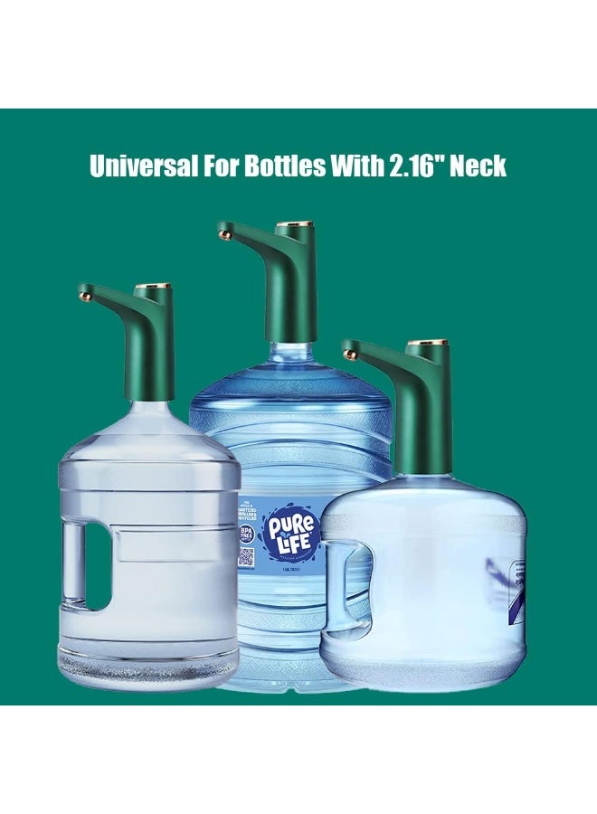 Water Bottle Pump for 5 Gallon Water Bottle Dispenser Pump SystemUSB Charging Automatic Drinking Water Pump Portable Electric Water Dispenser (Green) - Image 3