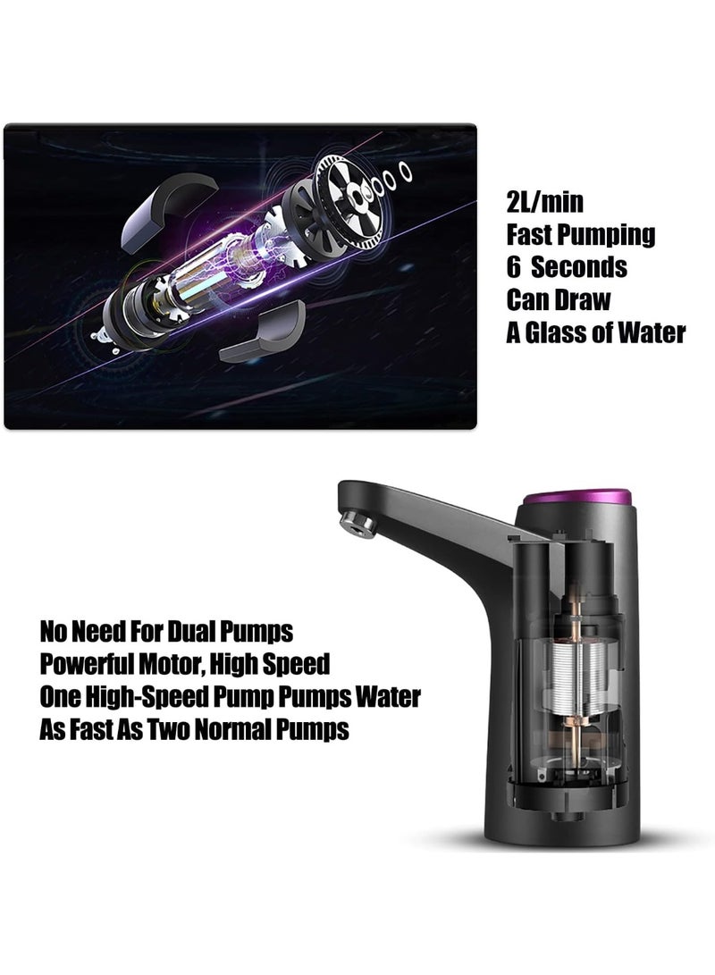Water Bottle Pump for 5 Gallon Water Bottle Dispenser Pump SystemUSB Charging Automatic Drinking Water Pump Portable Electric Water Dispenser (Green) - Image 5