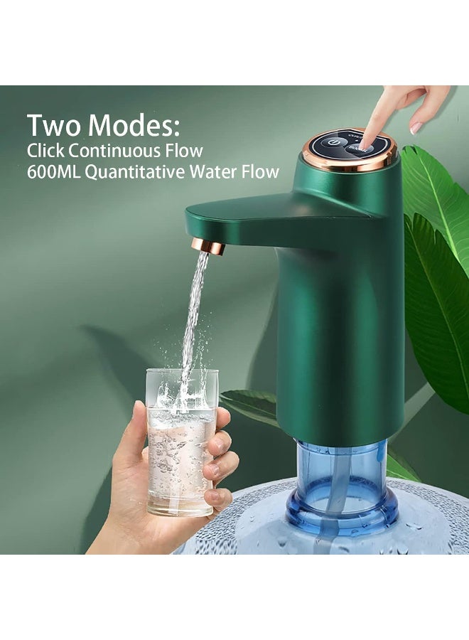 Water Bottle Pump for 5 Gallon Water Bottle Dispenser Pump SystemUSB Charging Automatic Drinking Water Pump Portable Electric Water Dispenser (Green) - Image 2
